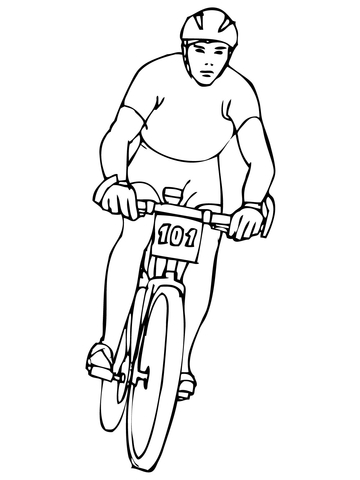 Riding Mountain Bike Coloring Page